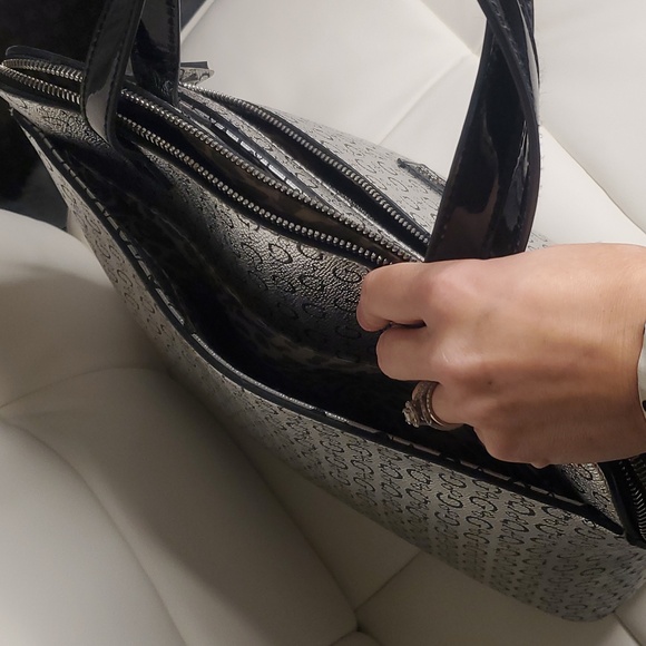 GUESS Metallic Silver Monogram Tote - Picture 3 of 8